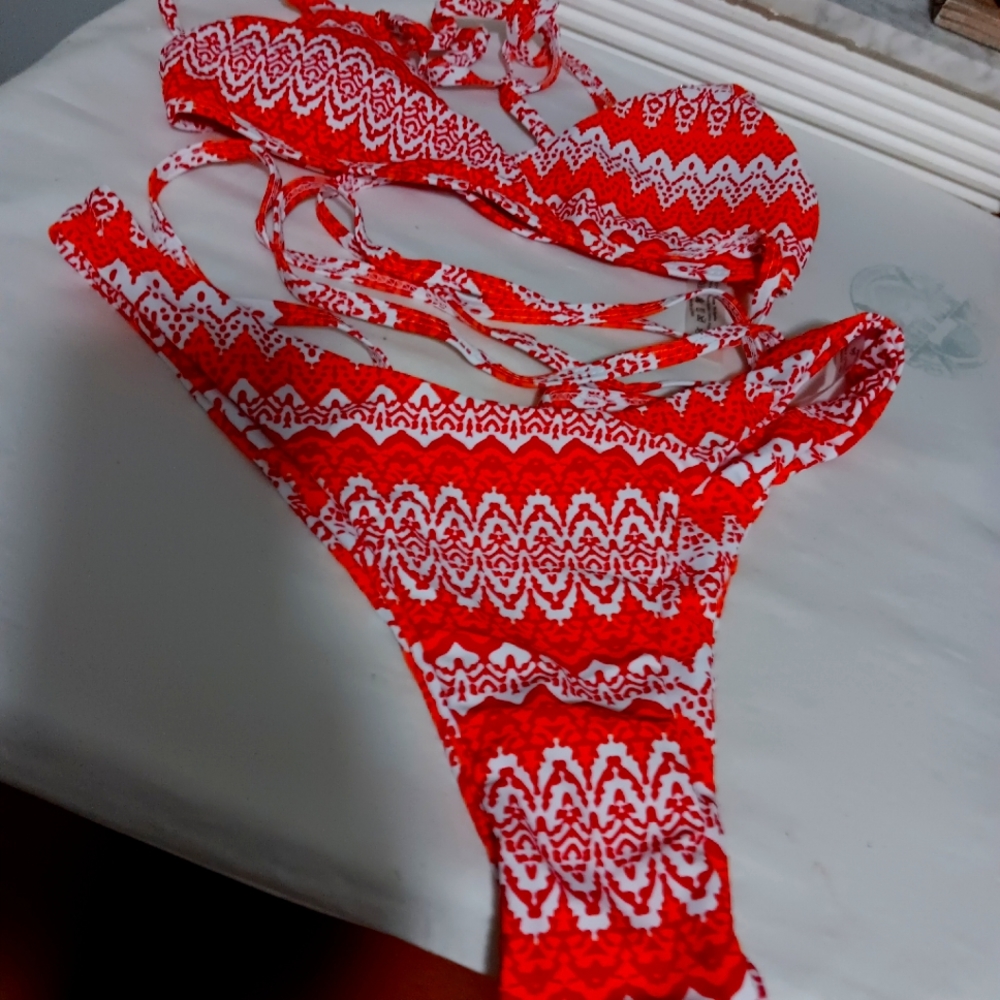 Orange Print Bikini